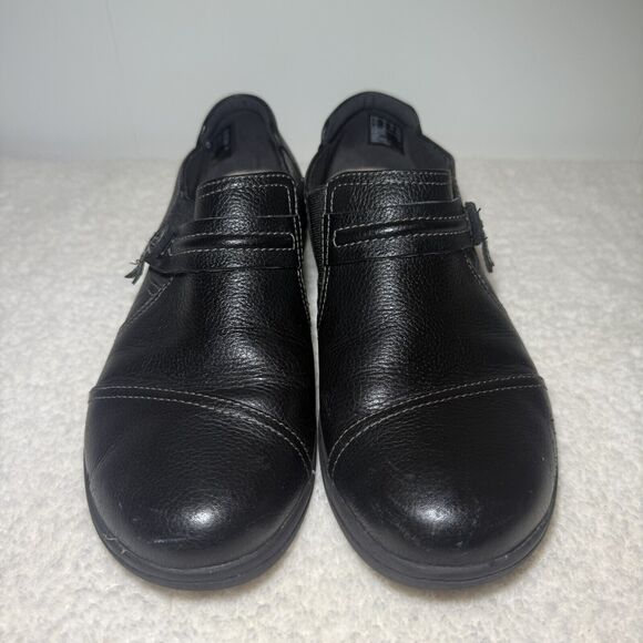Clarks Shoes - Clarks Womens Cheyn Madi Loafer Size 8 M Black Leather Shootie Slip On Shoe